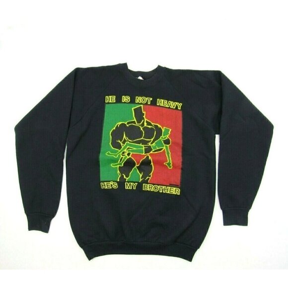 Vtg Hes Not Heavy My Brother Crewneck Sweatshirt XL USA Made Civil‎ Rights Army - Picture 1 of 7